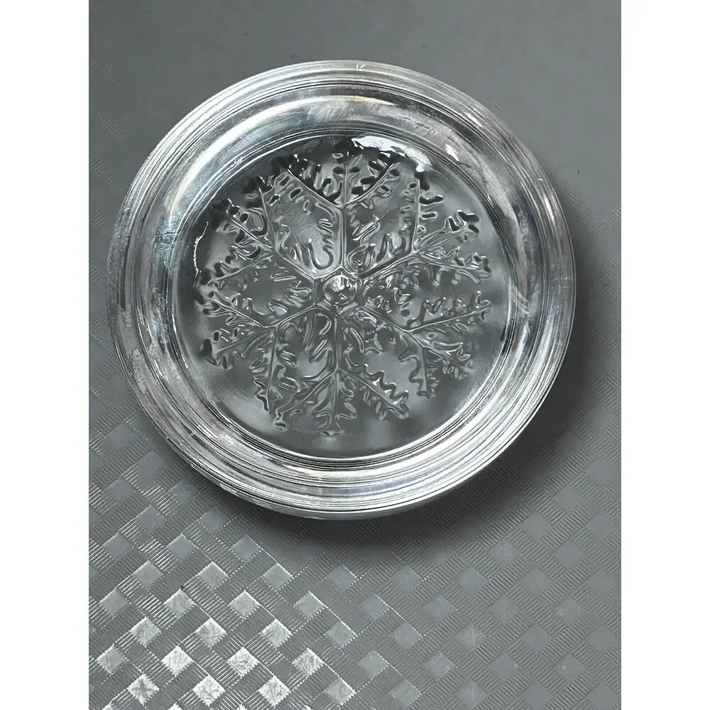LEAD CRYSTAL Echt Bleikristall 24% PBO Snowflake‎ Bubble Dome Paperweight